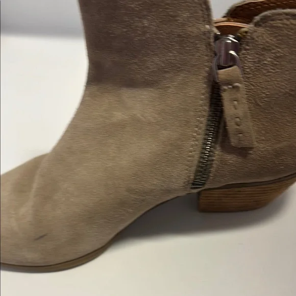 Frye Tan Ankle Booties with Side Zipper - Picture 7 of 9